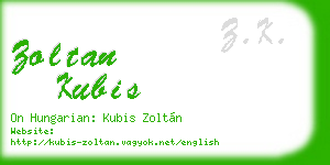 zoltan kubis business card