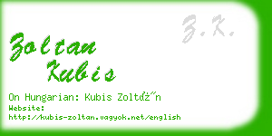 zoltan kubis business card